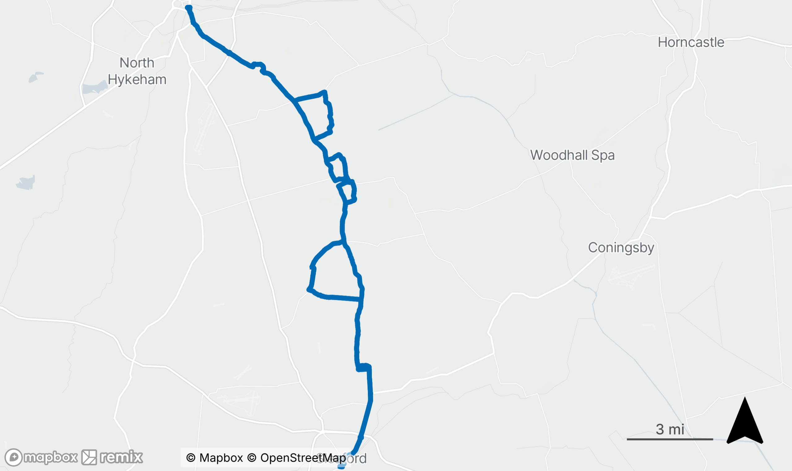 Sleaford to Lincoln 31 map